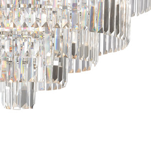 Lustre à 6 lumières de 31 po de large Palacial - Chrome poli