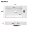 Meuble-lavabo 18,5 po avec lavabo en résine et tablettes ouvertes à gauche