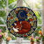 Panneau de vitrail en verre coloré Sleeping Fox, 7,8 heures-44257324