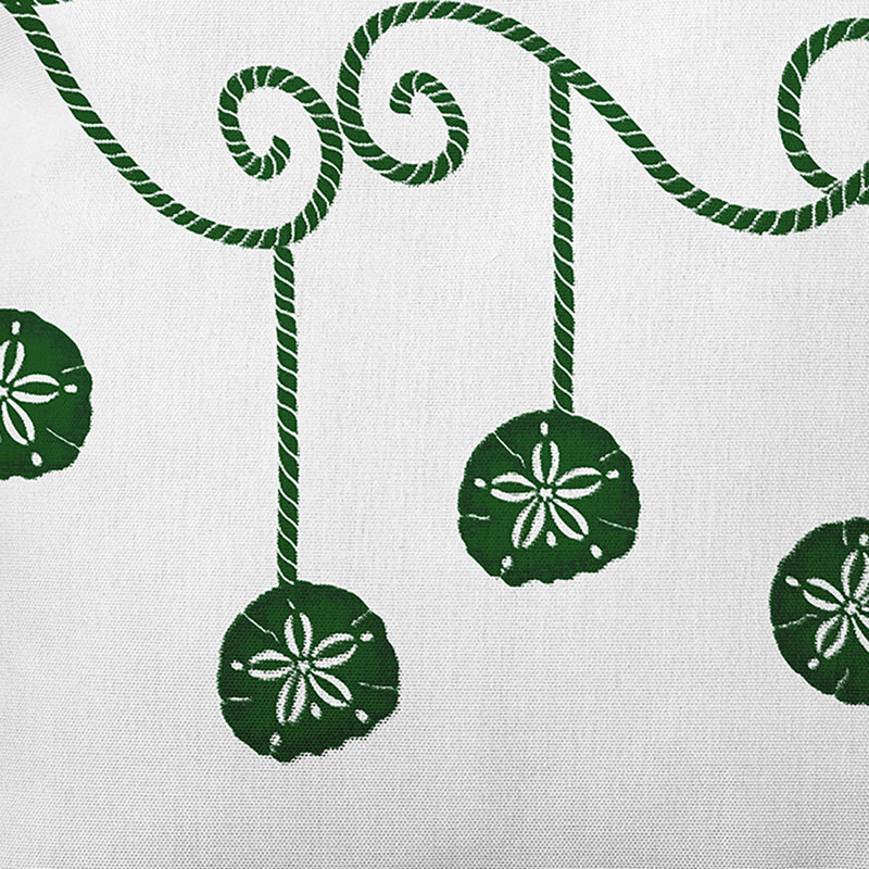 Coastal Christmas Reversible Throw Pillow, 20"x20", Green