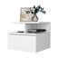 Table de chevet blanche 1 tiroir avec 2 tablettes pour une installation et un rangement optimisés-495961042