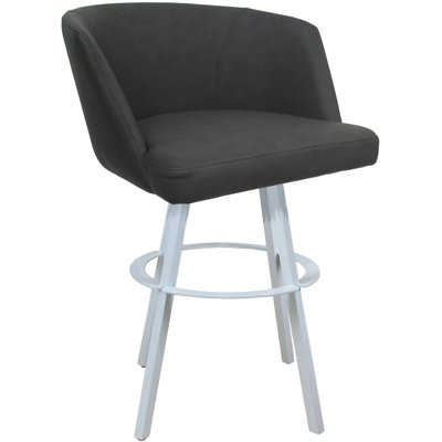 Karimah Swivel Extra Tall Metal Bar Stool 34" Seat On Warren Base
