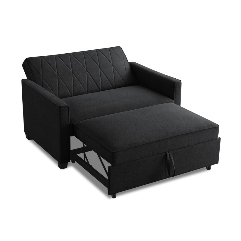 Gwendolynne 2 Seater Chenille Sofa Bed, Dark Grey