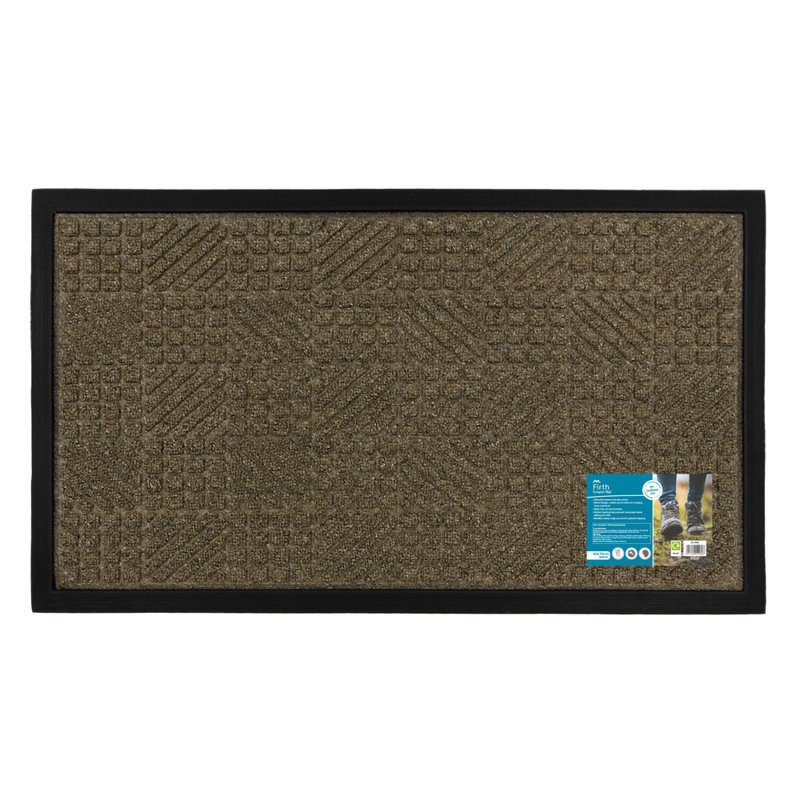 Non-Slip Geometric Indoor Doormat, Brown
