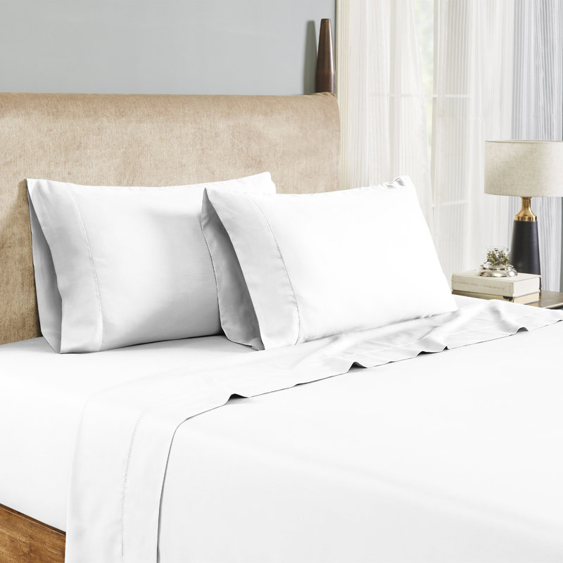 1200 Thread Count Cotton Blend Sheet Set, Twin, White