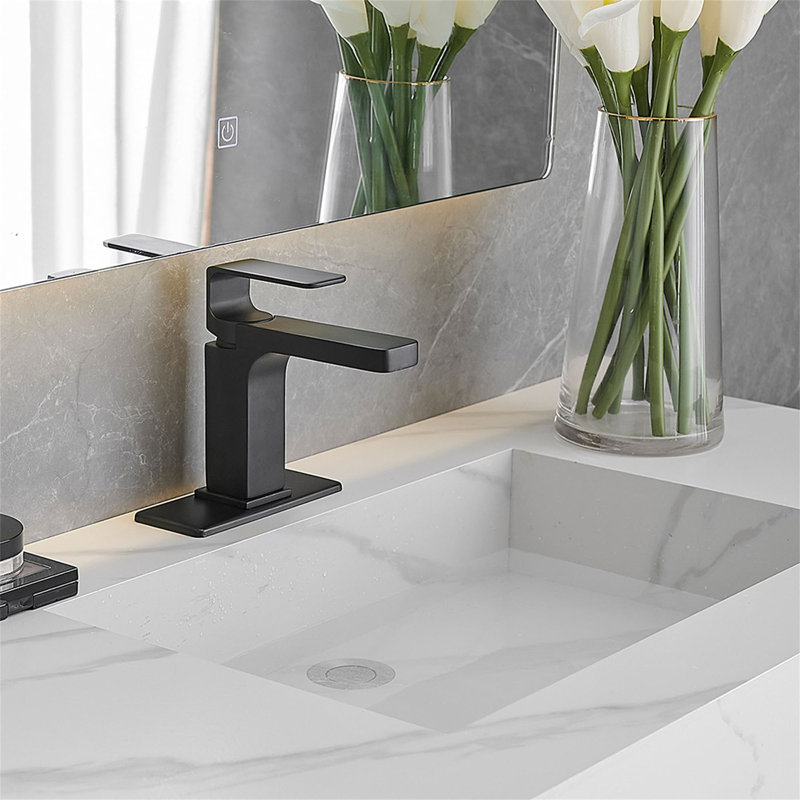 Single Hole Bathroom Faucet With Pop-Up Drain Single Handle Bathroom Sink Faucets Modern Brass Bathroom Basin Taps With Deck Plate