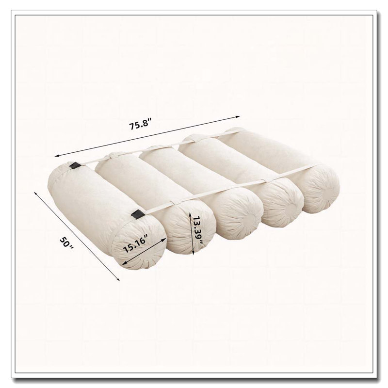 Chaise de plancher ajustable, canapé en velours côtelé avec sangles réglables, Blanc