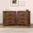 Rustic Three Drawer Reclaimed Solid Wood Farmhouse Nightstand Set of Two, Perfect for Adding Vintage Charm to Your Bedroom Decor.