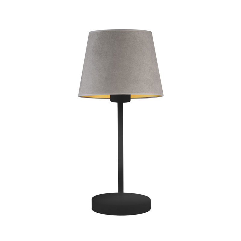 Alekper Metal Desk Lamp, Black Base/Grey/Gold Shade
