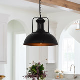 Luminaire suspendu en forme de dôme noir à 1 lumière Southsea