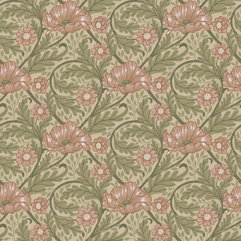 Cahterine 10.5m x 53cm Wallpaper Roll, Green