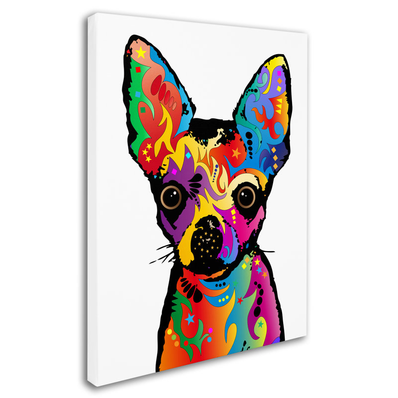 « chihuahua dog white », impression sur toile tendue, H 32 po x l 24 po x P 2 po