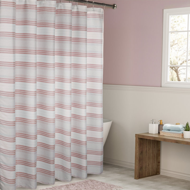 Rideau de douche Beach Stripe, Mauve