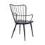 Chaise d'appoint Cataleya à haut dossier en acier et finition thermolaquée noire