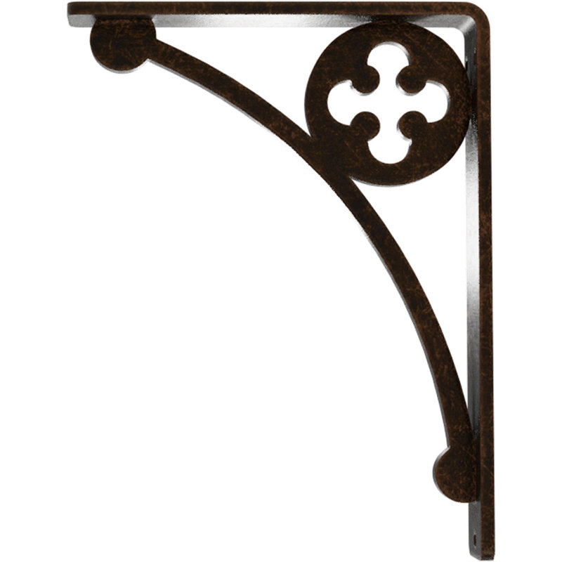 Crawley Wrought Iron Bracket, 8" H x 1.5" W x 5.5" D, Antiqued Bronze