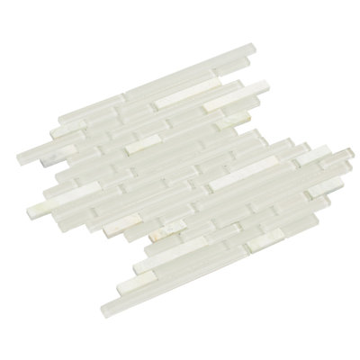 Fara Random Sized Glass Linear Mosaic Wall & Floor Tile