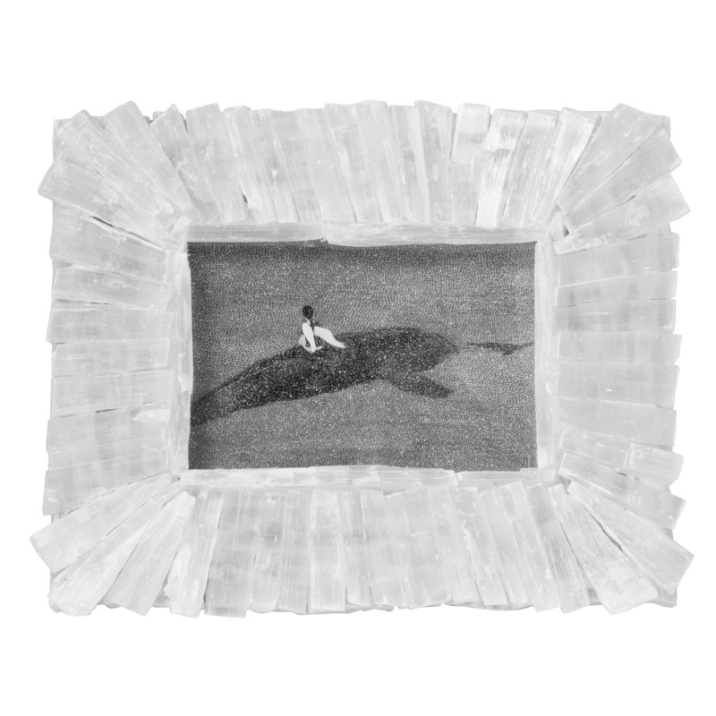 Nataly White Stone Beaded Picture Frame