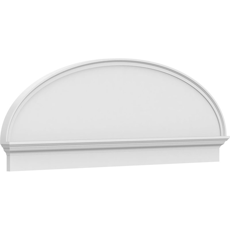 Fronton elliptique en PVC de qualité architecturale lisse, H 23 3/8 po x l 66 po x P 2 3/4 po
