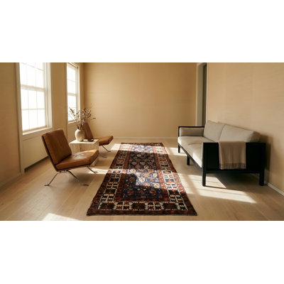 Tapis de couloir bleu Kazak