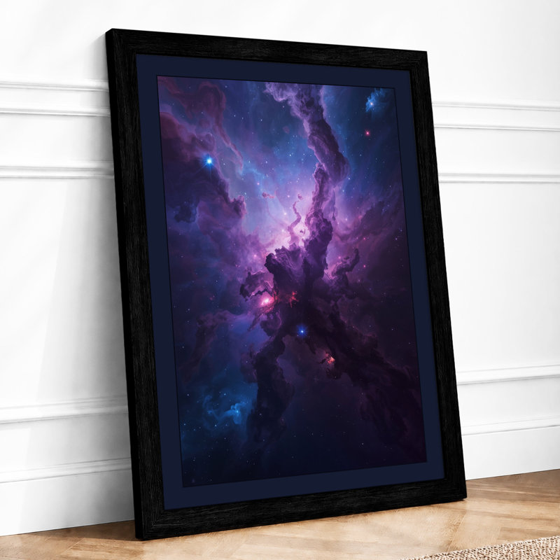 Cosmic Nebula Modern - Print, A1 - 84.1 x 59.4 cm, Black