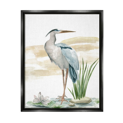 «Stupell Industries Heron & Lotus Flower», art mural sur toile par Melissa Wang