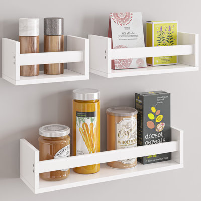 Rigga 3 Piece Floating Shelf with Front Bar