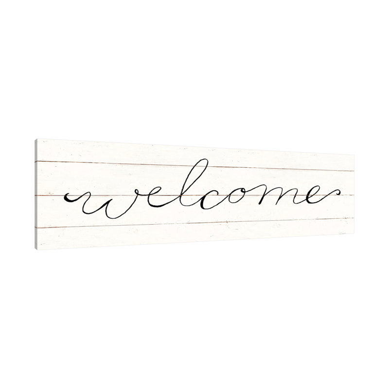 «Welcome» par Sue Schlabach, reproduction sur toile tendue, H 12 po x l 36 po x P 1,5 po