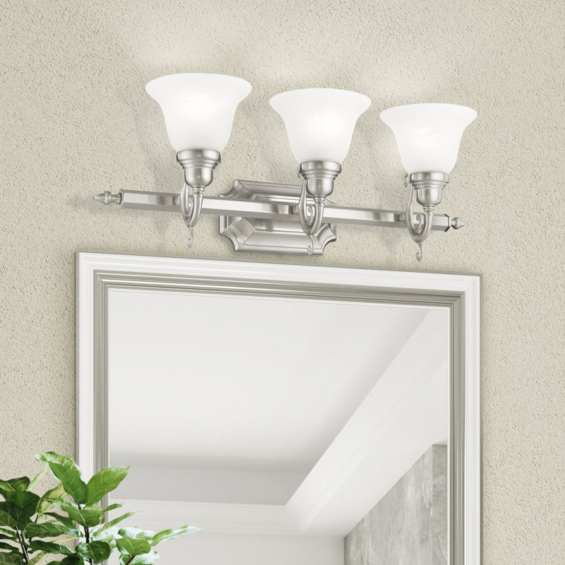 Éclairage de salle de bain à intensité variable 3 lumières Christianburg, Nickel brossé