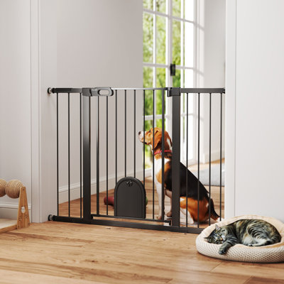 Barrière extra large pour animaux avec petite porte 