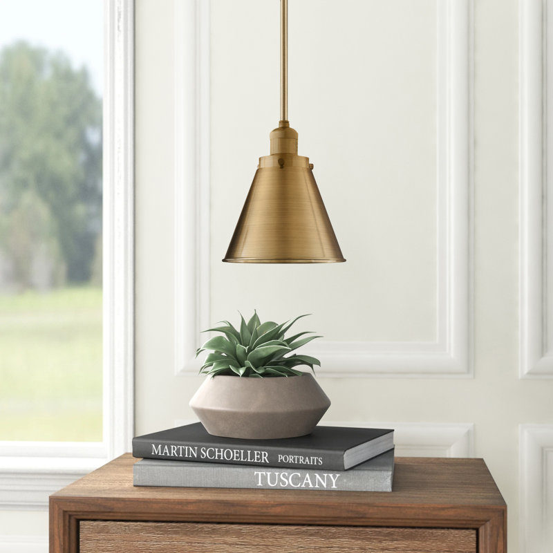 Donovan 1 - Light Single Pendant, Brushed Brass, Brushed Brass, 60 Watt Vintage Incandescent Bulb