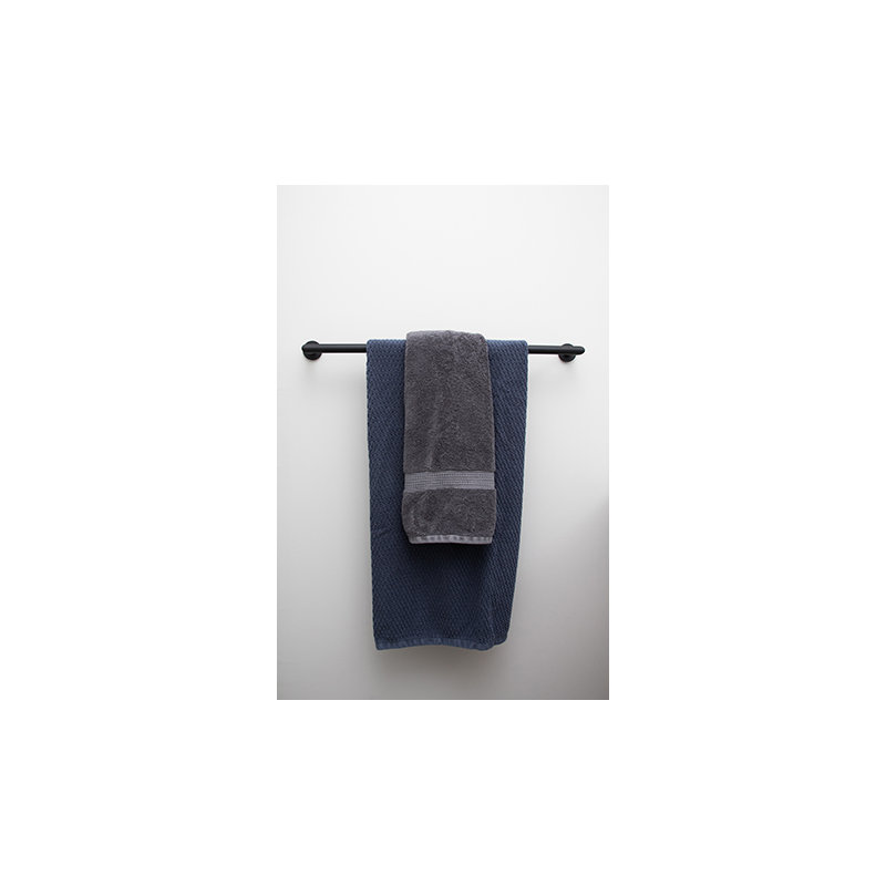 Kubic Wall Mounted Towel Bar, Matte Black
