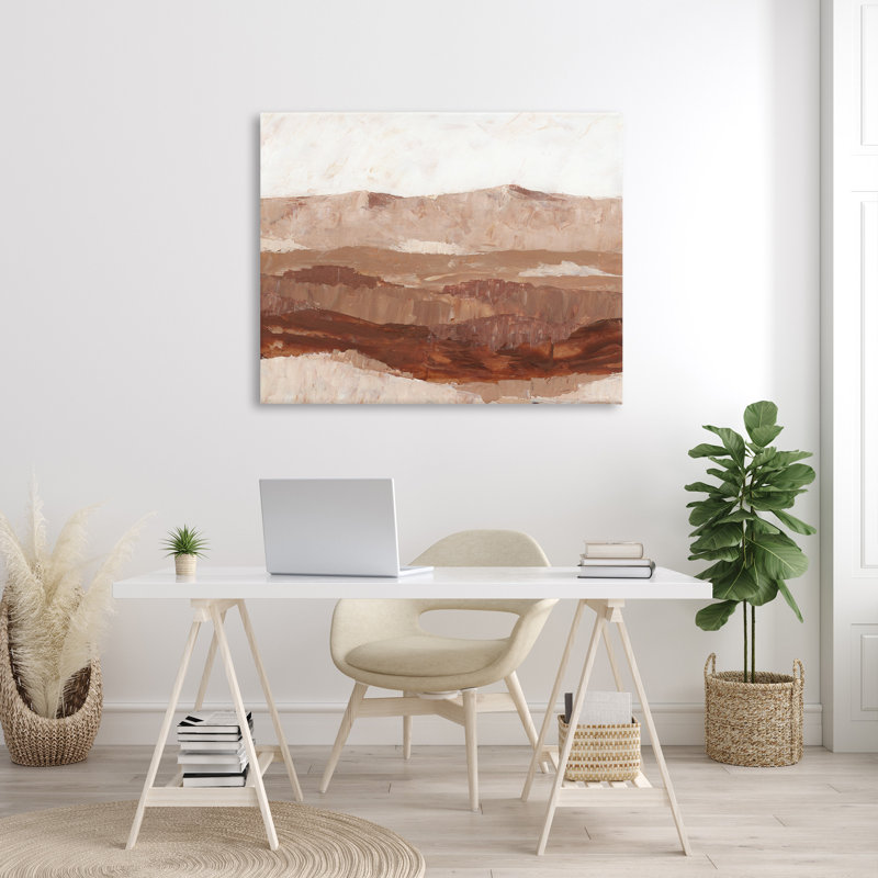 " Abstract Canyon Painting " by BlursByAI, H 36 po x l 48 po x P 1,5 po