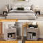 Ensemble de lit Celyn à oreilles capitonnées avec table de chevet cannelée, ensemble de meubles de chambre-2050109668-2050109666