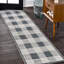 Tapis gris clair / gris foncé / crème délavé à la machine Romae Gingham-823656127