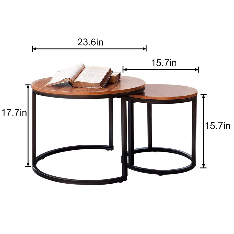 Makis Set of 2 Round Nesting Coffee Tables.
