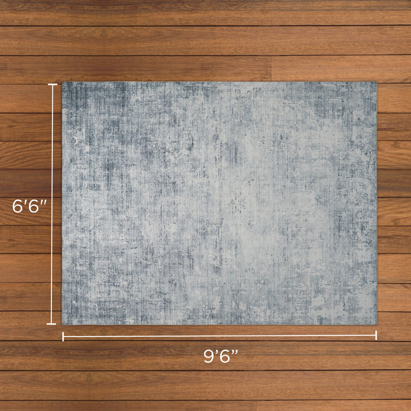 Wyatt & Ash Hazen Abstract Machine Washable Imagine Printed Chenille Rugs 1-Piece, Rectangle 6'6" x 9'6"