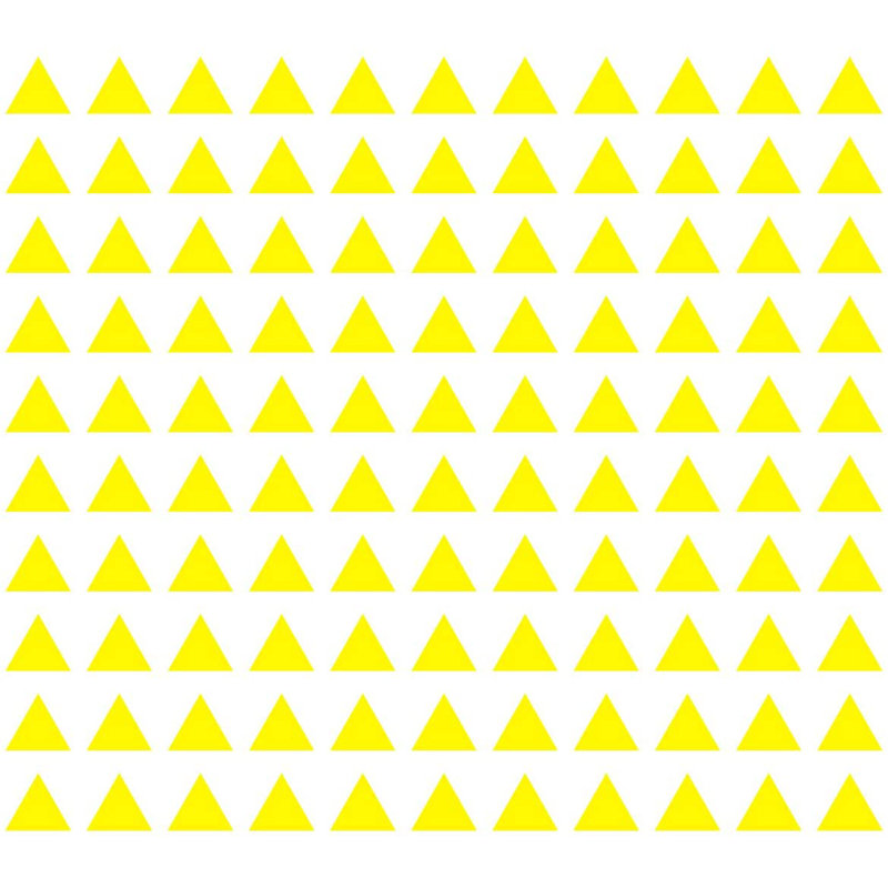 Abstract Non-Wall Damaging Wall Decal, 3.5" H x 4" W x 0.5" D, Yellow
