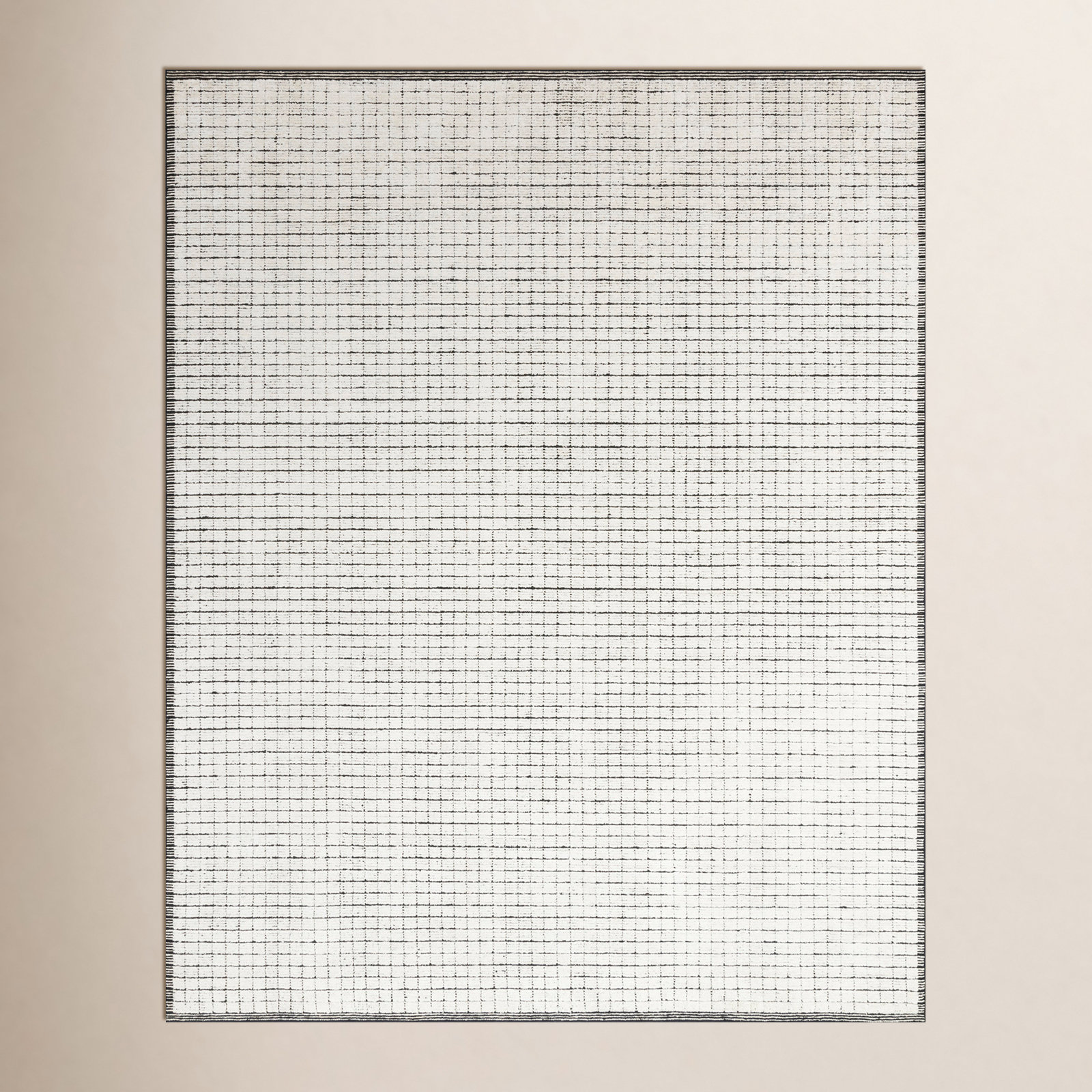 Alba Ivory Black Hand-Loomed Geometric Rug, Rectangle 2' x 3'