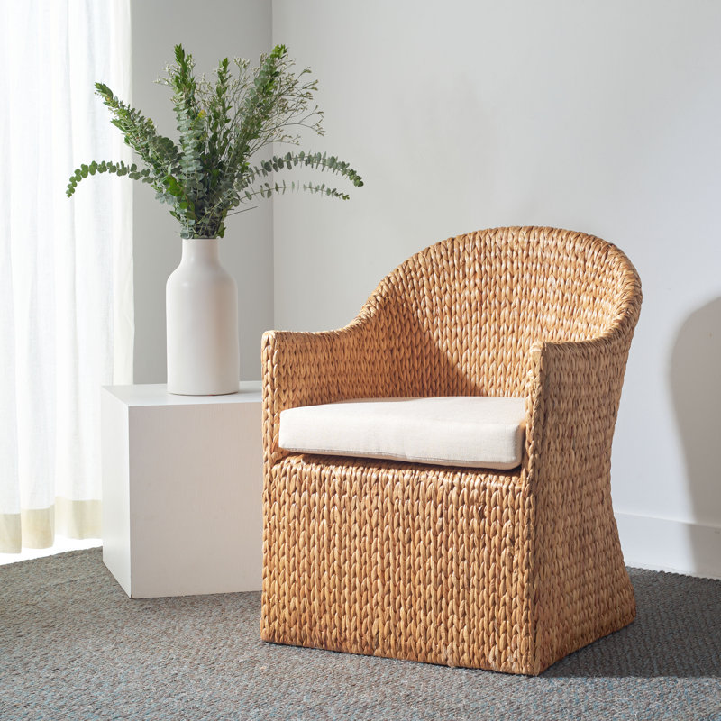 Aahan Linen Arm Chair in Brown
