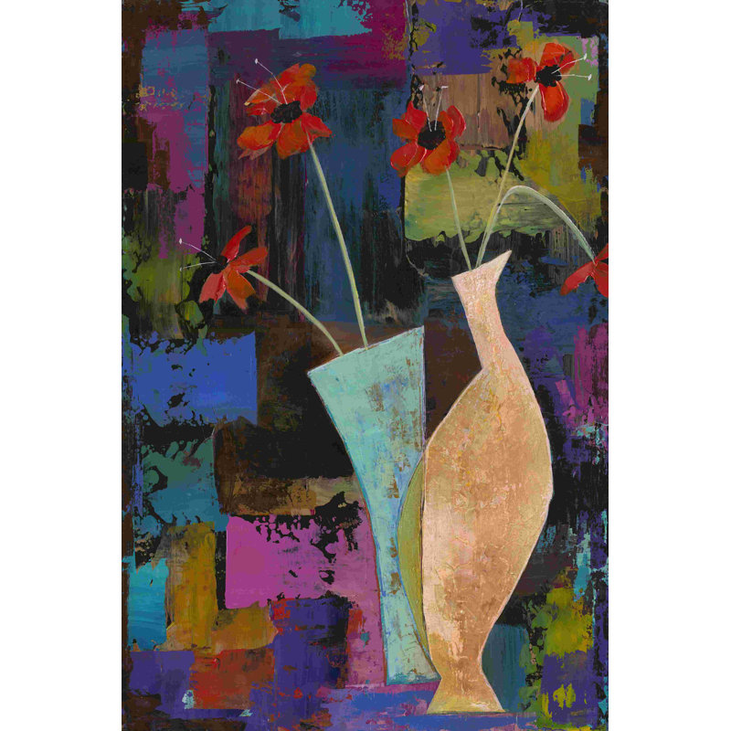 Fleurs expressionnistes abstraites I, H 18 po x l 12 po