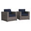 Fauteuil club en osier Sunbrella