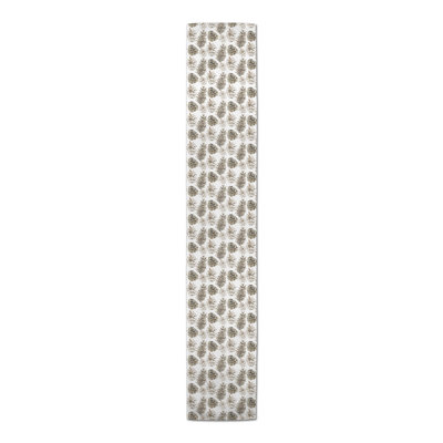 Pine Cones On White Table Runner