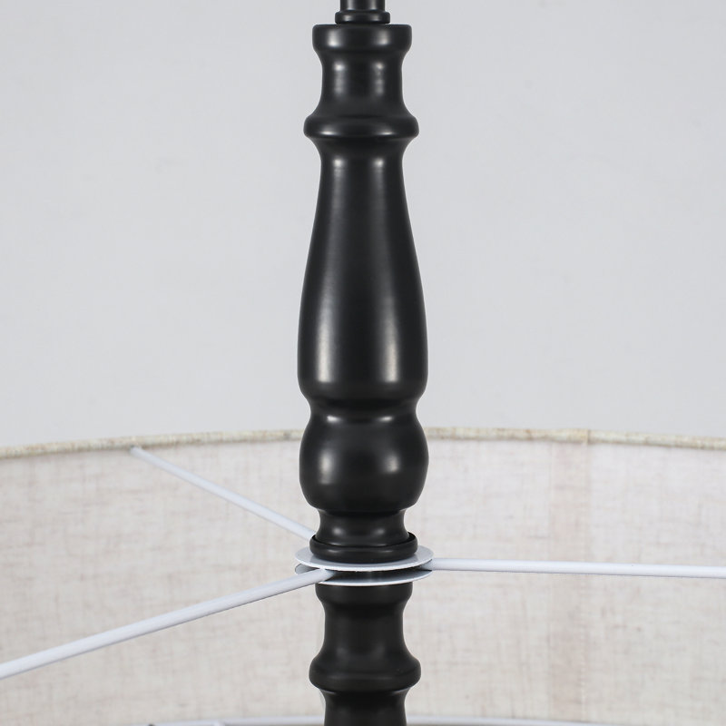 Lustre tambour 5 niveaux 21,26 "à deux niveaux avec abat-jour en tissu pour salle à manger, îlot de cuisine, couloir de salon