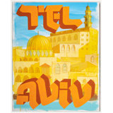 Tel Aviv by Robert Robinson - Floater Frame Painting on Canvas