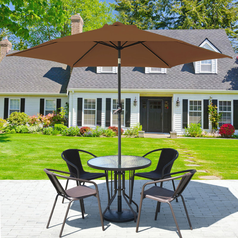 Prado Traditional Parasol, Coffee, 235cm H x 270cm W x 270cm D
