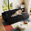 Canapé modulaire 95 po avec 2 repose-pieds Cloud, coussins rembourrés minimalistes modernes, canapé confortable en forme de U pour le salon, canapé d'angle à siège profond, aucun assemblage requis, noir (tissu en velours côtelé moelleux)