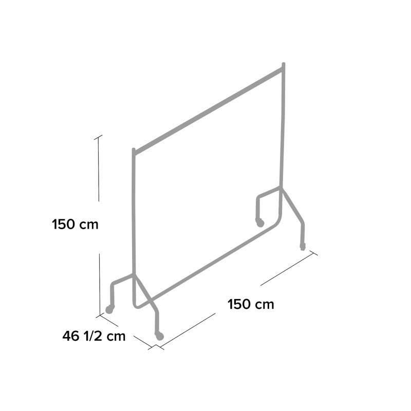Heavy Duty Clothes Rail Home Garment Hanging Storage Stand Rack, 152cm H x 152cm W x 46.5cm D