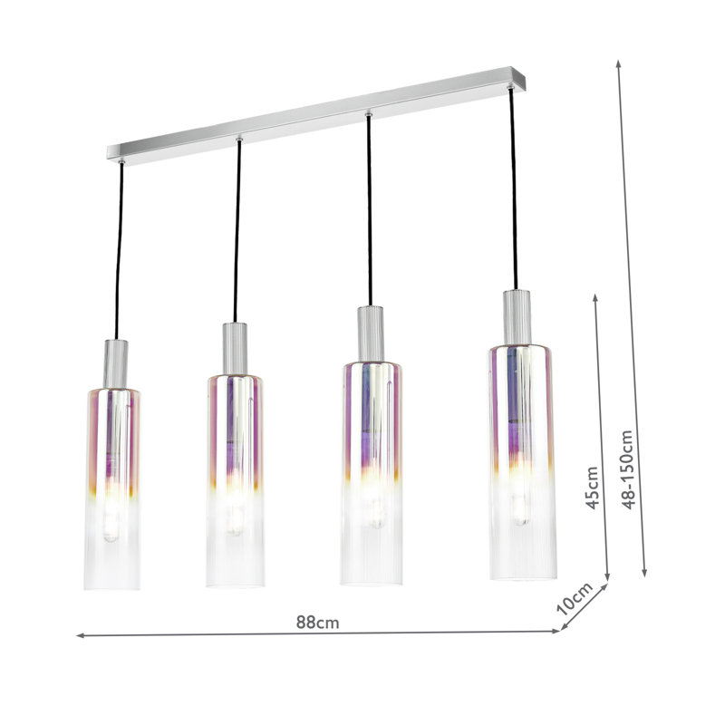 Courtund 4 - Light Pendant, Satin Silver, Iridised