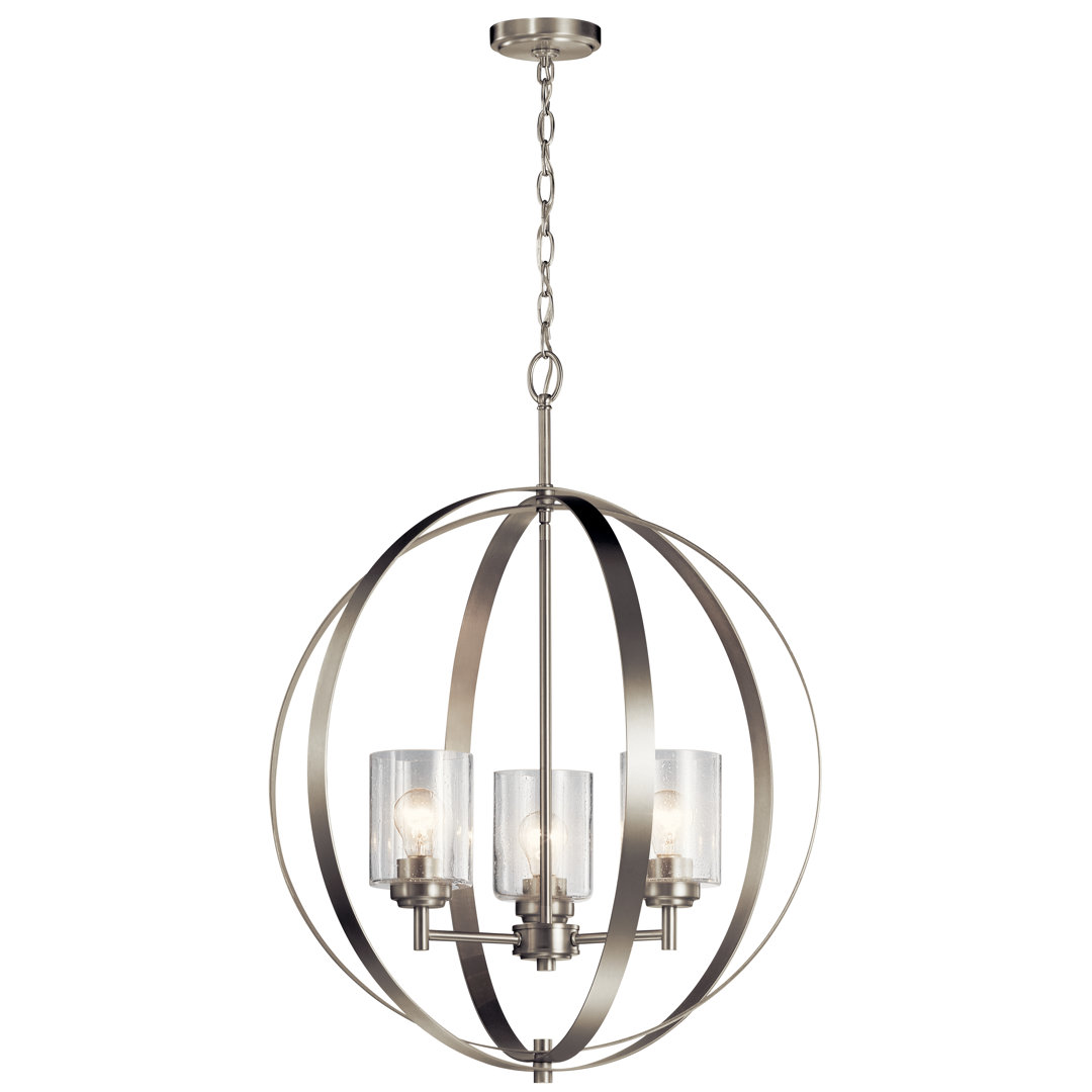 3 - Light Shaded Globe Chandelier Kichler Lighting