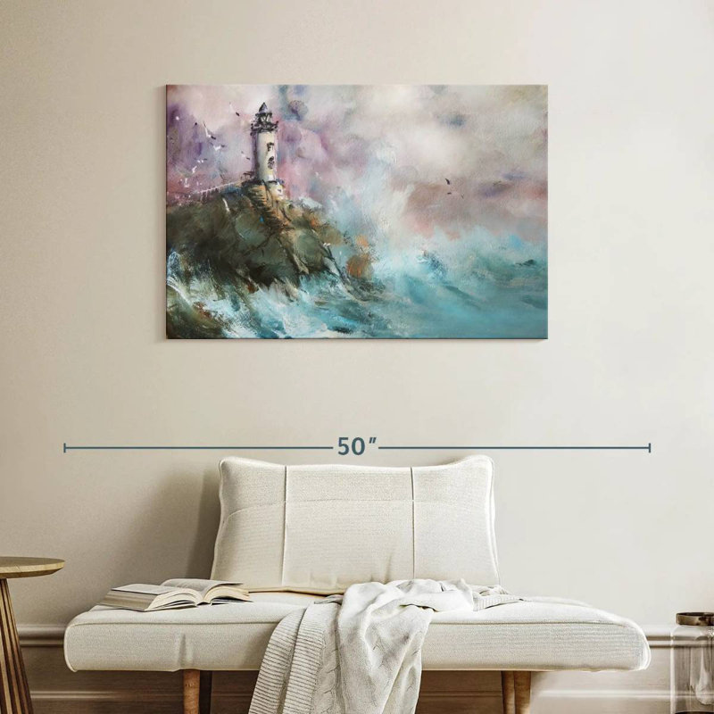Aletra Cliffside Lighthouse, 26" H x 39" W